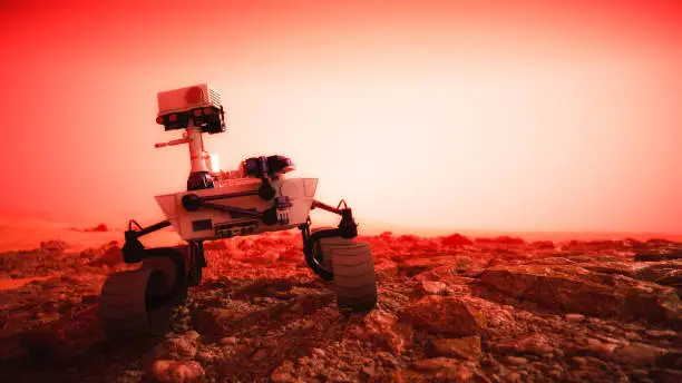 Photo of a mars rover explores the red planet