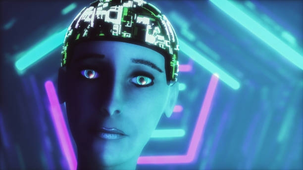 istock a woman in a digital world(3d rendering) 1452898265
