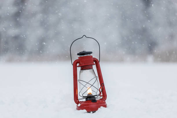 istock A red kerosene lamp burns in the forest on the snow 1452900141