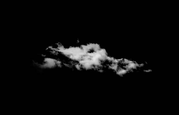 istock Set of clouds white on isolated elements black background. 1452900598