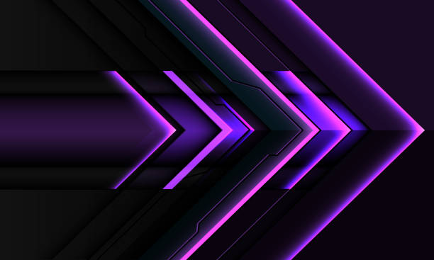 istock Abstract purple metallic arrow black line cyber direction design modern futuristic background vector 1452901468
