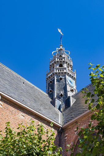Church with blue sky in the center of Hoorn North Holland in The Netherlands
