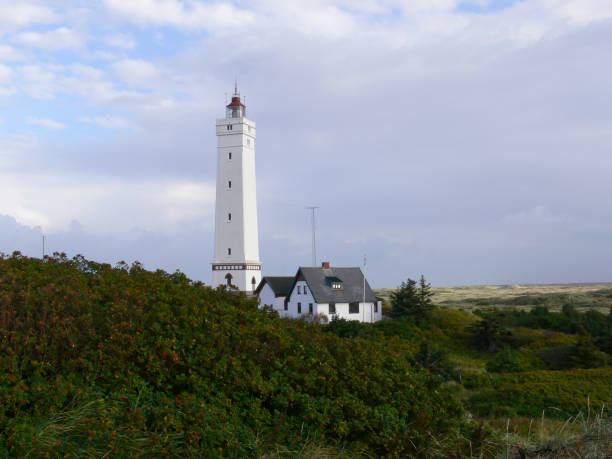Blåvand Lighthouse in Denmark stock photo