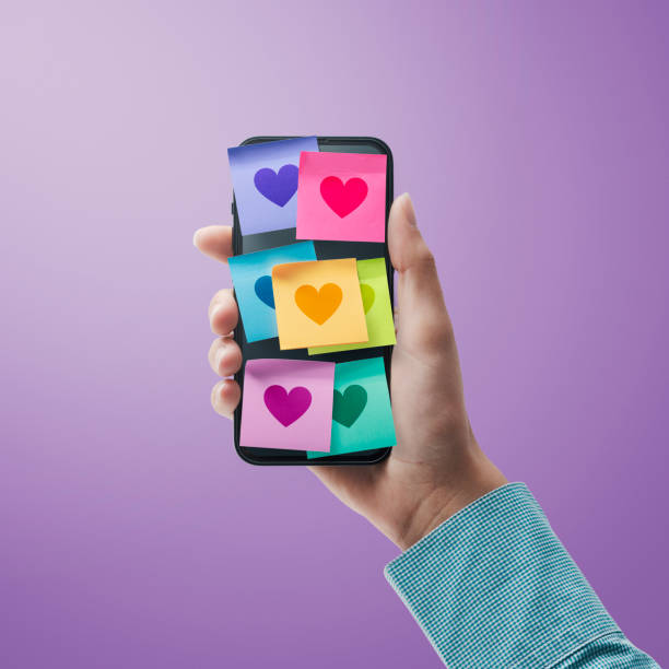 istock Love messages sticky notes on smartphone 1452907156