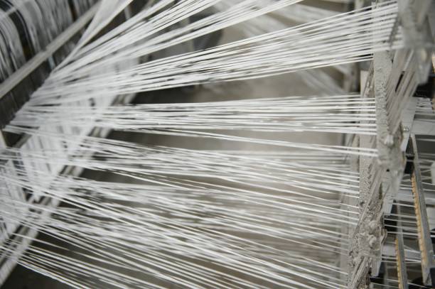 istock Production of polypropylene yarn for making bags. 1452909732