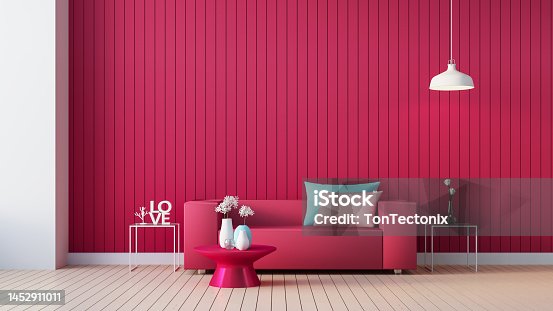 istock Viva Magenta room interior color of the year 2023 1452911011