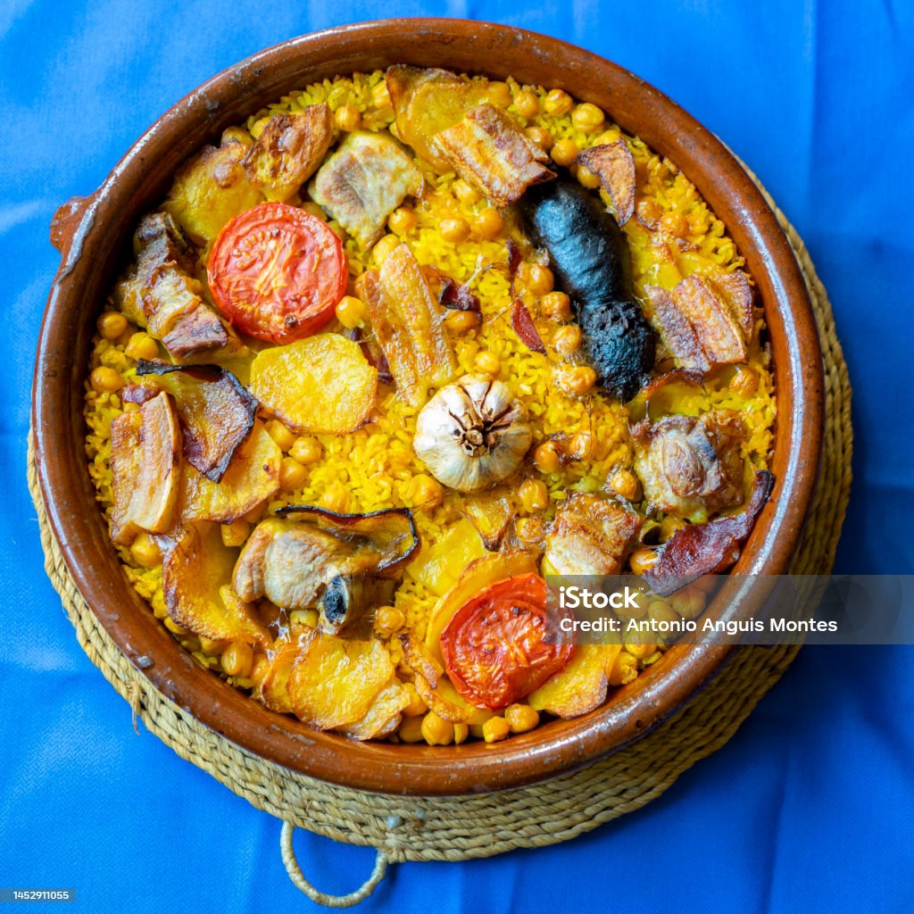 Arroz al horno Rice at the oven Rice - Food Staple Stock Photo