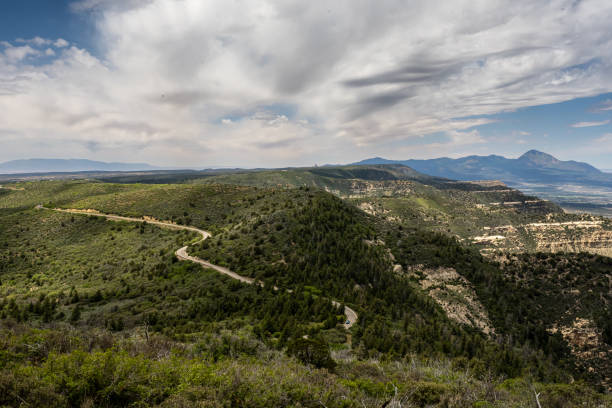 istock Clouds Smear Over Winding Road through Mesa Verde 1452912628