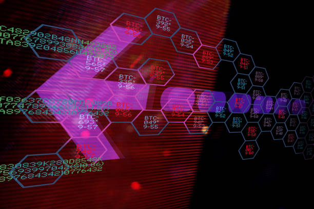 istock Blockchain Comnections and Graphic Arrow on screen style background 1452913624