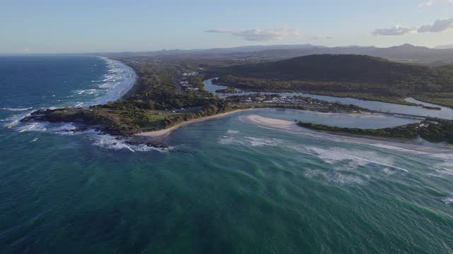 Aerial View Over Hastings Point Beach In Tweed Shire Of Northern NSW, Australia - drone shot