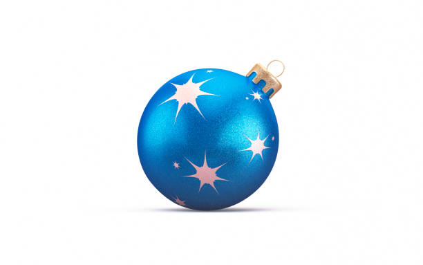 3d Render Red Christmas Ornament, Clipping path on White Background (isolated on white)