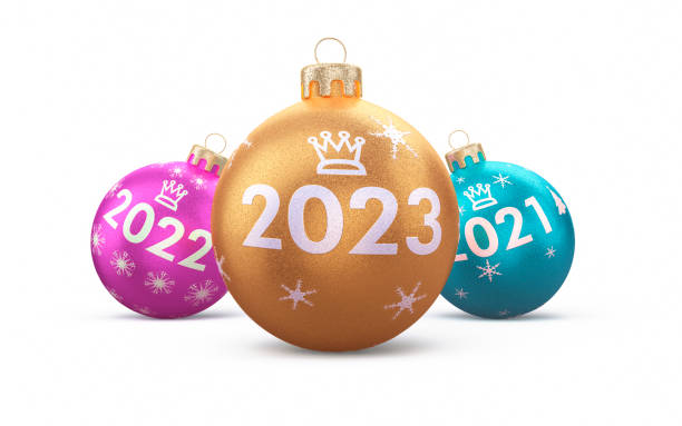 istock Christmas Decorations 2023 New Year concept. Clipping Path on White Background 1452919724
