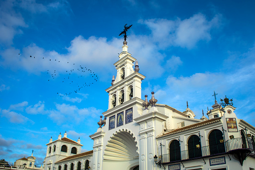 Fachada principal neobarroca de la Ermita de El Roco en Almonte, Huelva photo