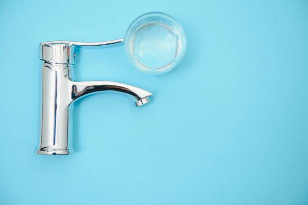 istock New chrome or steel mixer tap for bathroom sinks 1452922341