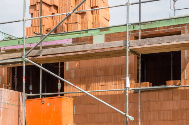 istock Shell construction of a house with scaffolding 1452922534