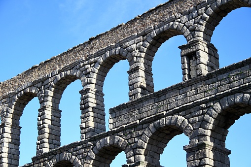 Photograph of the aqueduct of Segovia in Spain