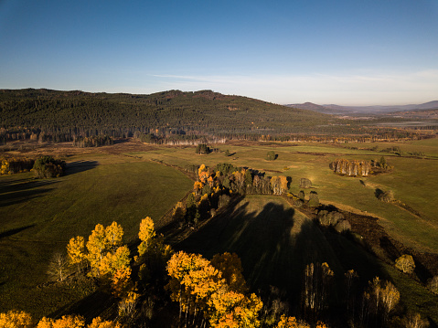 Aerial image of Sumava National Park and Nature Reserve