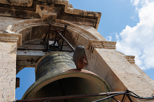 Detail of the Bell called El Miguelete, or Micalet, in the Tower of the Cathedral in Valencia, Spain.