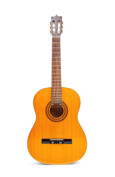 istock Acoustic  guitar close up isolated  on a white background 1452932107