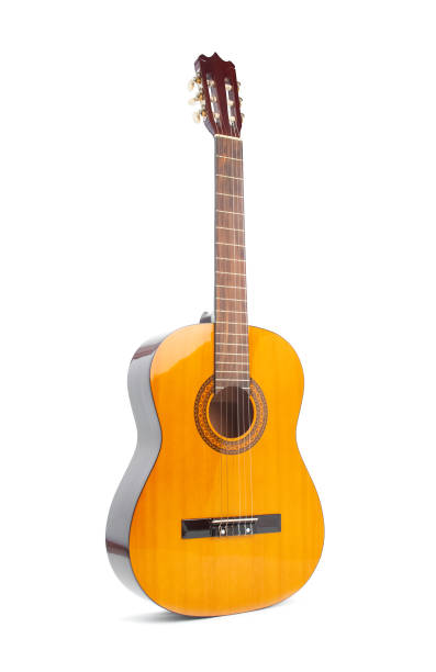 istock Acoustic  guitar close up isolated  on a white background 1452932644