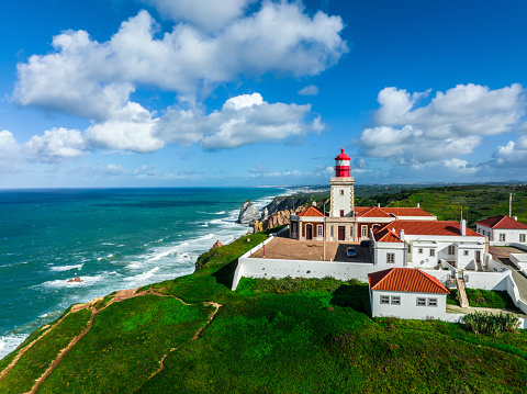 Lighthouse at Cabo da Roca in Portugal. the westernmost point of Europe