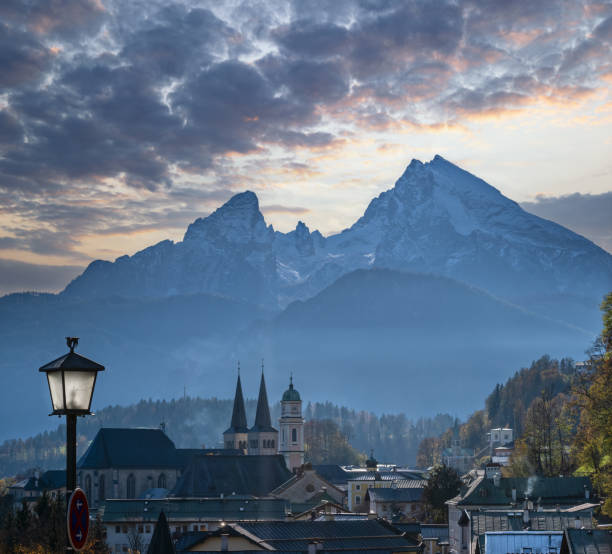 istock Autumn hazy day  Berchtesgaden town and Watzmann top, Germany 1452940829