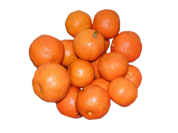 istock Clementines isolated on white background. Group of clementines 1452945618