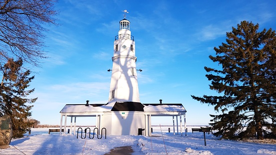 Lighthouse on winter. neenah wisconsin