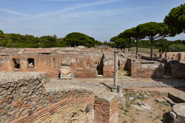 istock Ancient ruins and trees in Ostia Antica 1452946855