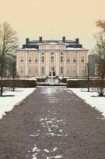 Winter at Steninge palace, a baroque palace built in the late 17th century in the Sigtuna municipality outside Stockholm.