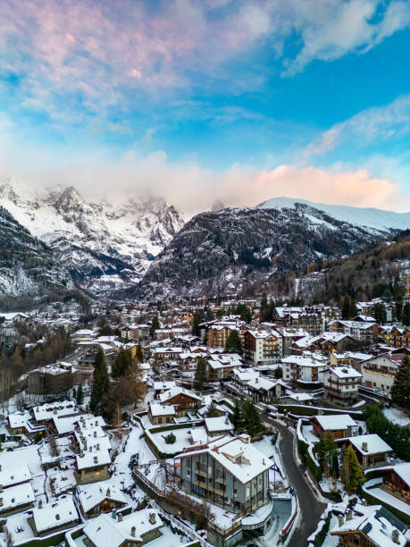 istock Courmayeur Italian mountain town from drone 1452950324