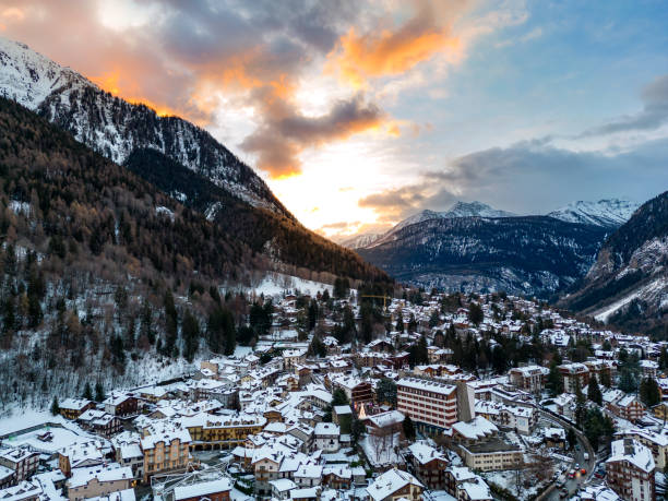 istock Courmayeur Italian mountain town from drone 1452950329