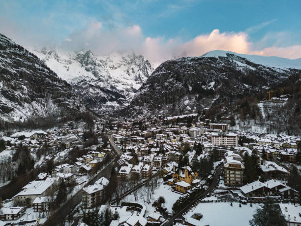 istock Courmayeur Italian mountain town from drone 1452950331