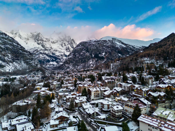 istock Courmayeur Italian mountain town from drone 1452950337