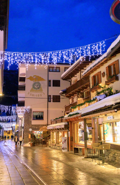 istock Courmayeur main street at Christmas time 1452950368