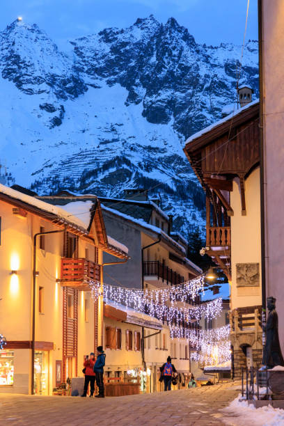 istock Courmayeur main street at Christmas time 1452950374