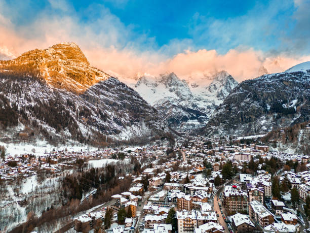 istock Courmayeur Italian mountain town from drone 1452950390