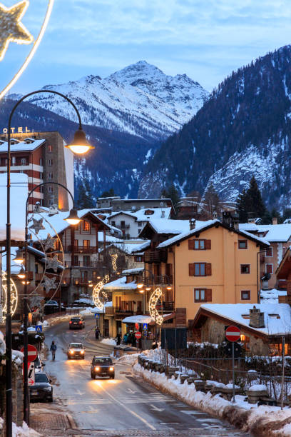 istock Courmayeur main street at Christmas time 1452950408