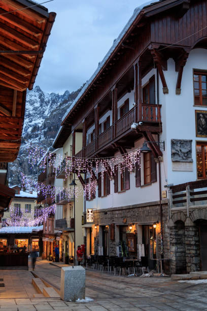 istock Courmayeur main street at Christmas time 1452950410