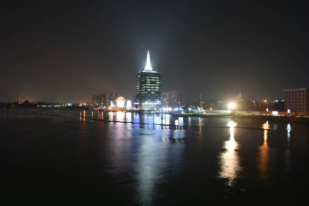 Lagos, Nigeria, Night View stock photo