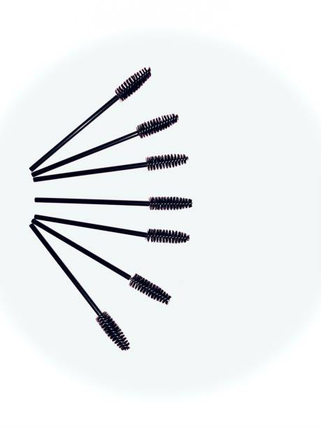 istock Black silicone brushes for eyelashes and eyebrows on a white background. 1452952571