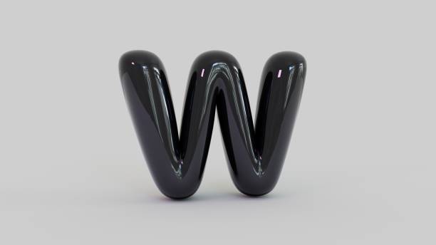 istock Letter W Centered - 3D Illustration Stock Image 1452952672