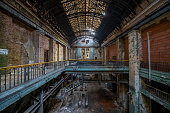 Old abandoned historic Art Nouveau factory power plant in Eastern Europe Szombierki