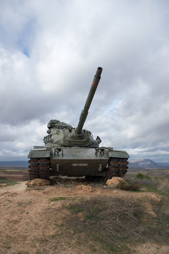 Infantry fighting vehicle in the open field