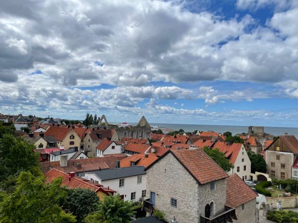 Visby Cathedral, Gotland, Sweden, rebuilt to its present appearance in the 13th century.
