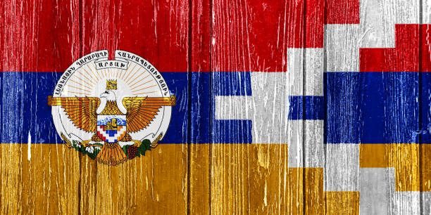 istock Flag of Nagorno-Karabakh on a textured background. Conceptual collage. 1452969181