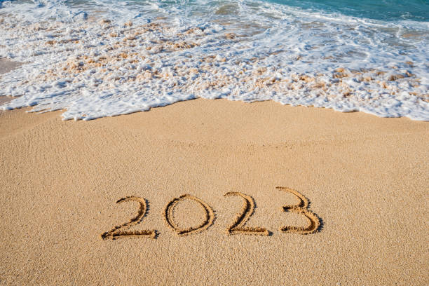 istock 2023 written in the sand- New Year concept 1452985668