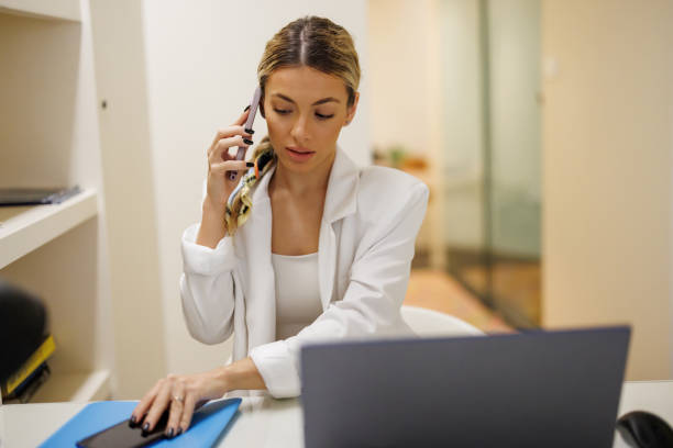 istock Young businesswoman at work place 1452988176