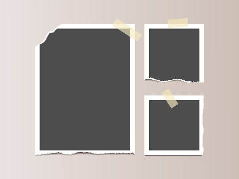 Picture Frame Borders Rip Vintage Ripped Photo Frame Template Set Stock Illustration - Download ...