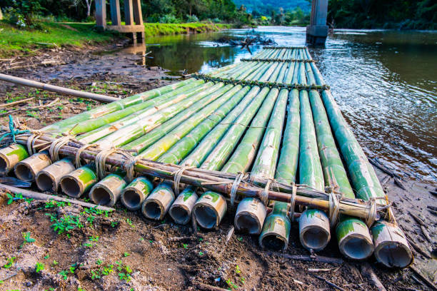 istock Bamboo raft beside the river in Mueang Khong district 1452998994